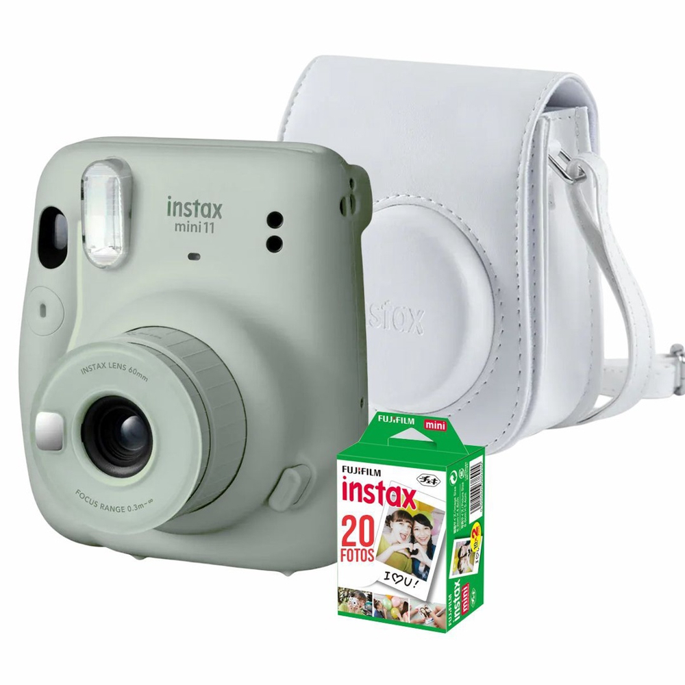 Kit Câmera Instax Mini 11 Branca + 20 Filmes + Bolsa + Álbum - Optisom