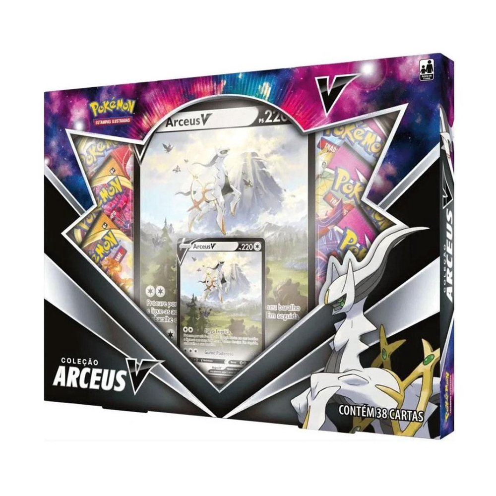 Jogo de Cartas Pokemon Box V Estampas Ilustradas 38 Cartas em Promoção na  Americanas