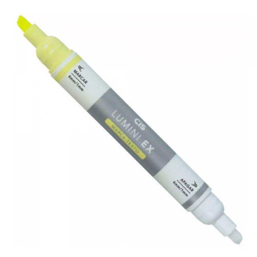 Caneta Marca Texto Apagável Lumini ex Amarelo 2 pontas - Cis
