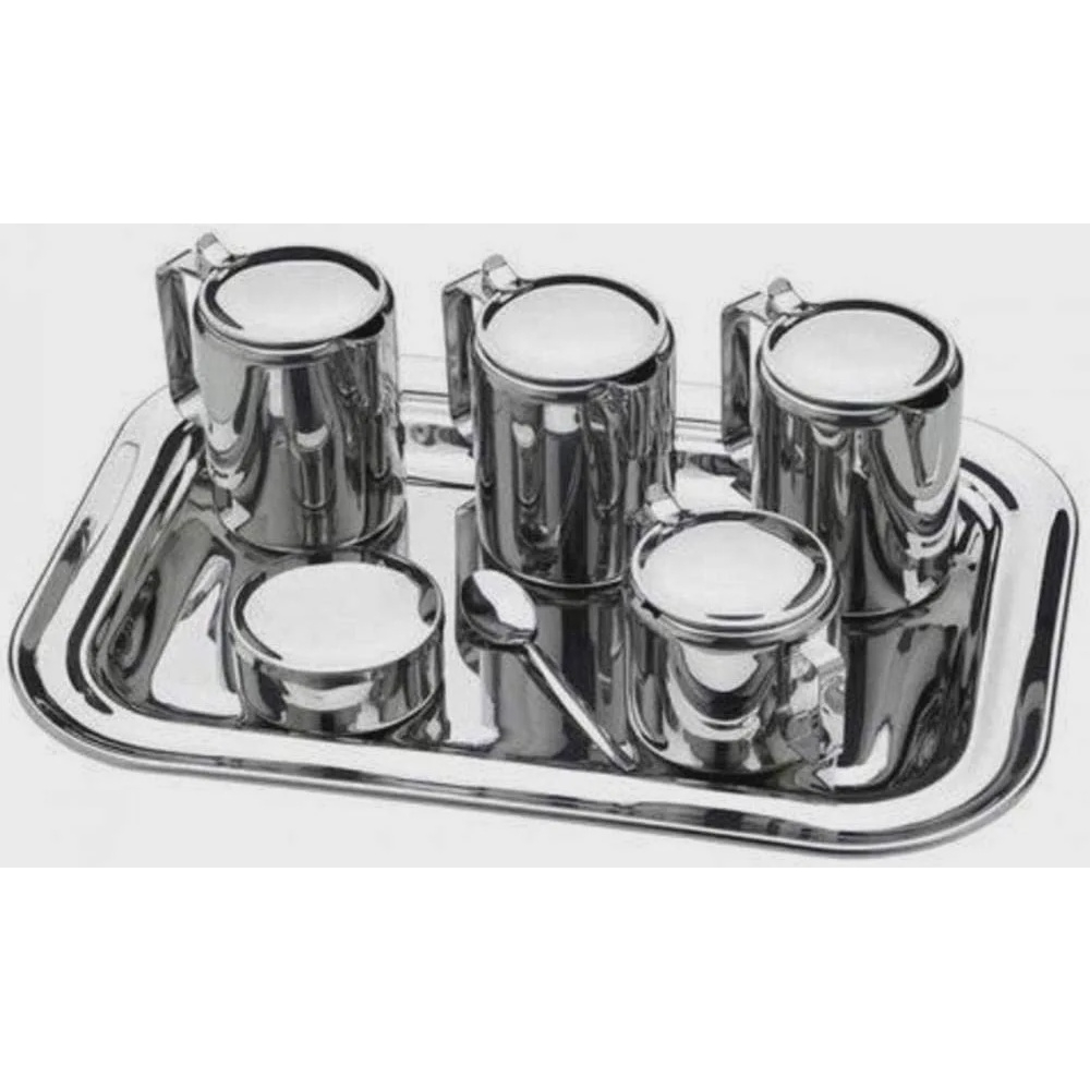 Jogo para cha e cafe quatro estacoes aco inox 7 pcs viel