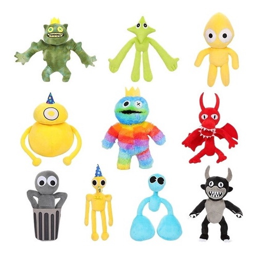 Kit 2 Boneco Rainbow Friends Roblox Pelúcia Yellow E Blue