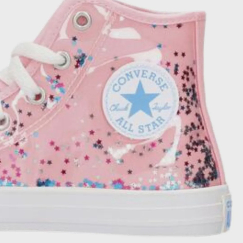 Tênis Infantil Feminino Converse All Star Cano Alto Rosa Glitter Converse  na Carroussel Kids