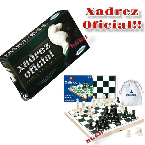 Jogo de Tabuleiro Xadrez Escolar Madeira Brinquedo Educativo - Xalingo