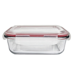 Pote Marmita Com Tampa Hermética Retangular Vidro Resistente 640ml