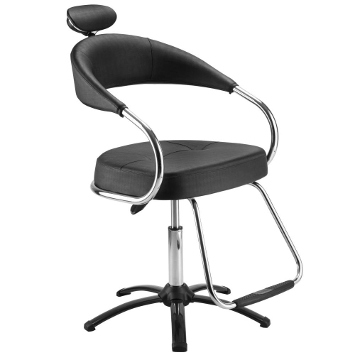 Cadeira De Barbeiro Reclinável Harley Profissional Dompel Cor Preto/Branco