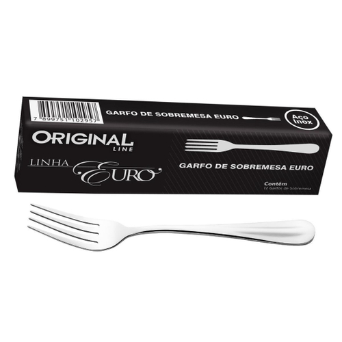 6 Garfos Sobremesa Inox - Talheres Linha Euro Original Line