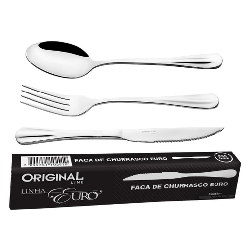 Kit Garfo + Faca Euro 48 Peças - Line - Original Line - Faqueiro