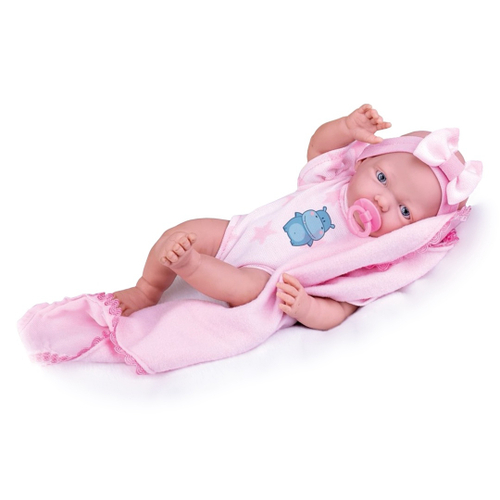 Boneca Com Tiarinha Dolls Collection Reborn Roupa Pink - SuperToys