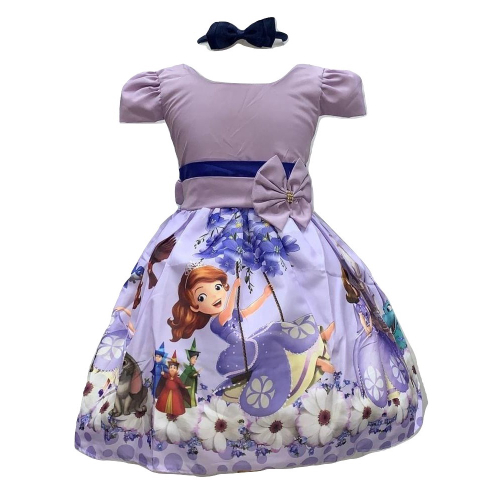 Vestido Infantil Princesa Sofia Lilás na Americanas Empresas