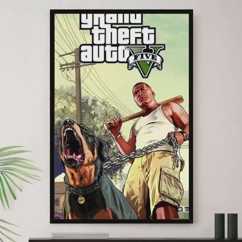 Quadro Decorativo A3 GTA V FIVE, GAMER, games, jogo