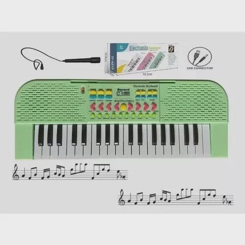 Brinquedo Teclado Piano Musical Infantil Com Microfone Karaokê 37