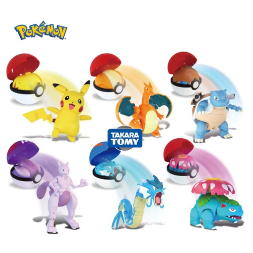 Figura de ação Boneco Pokemon articulado na pokebola Brinquedo