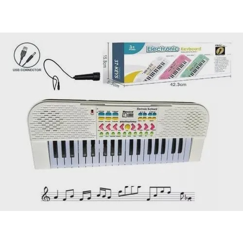 Brinquedo Musical Teclado Infantil Piano 37 Teclas Microfone no Shoptime