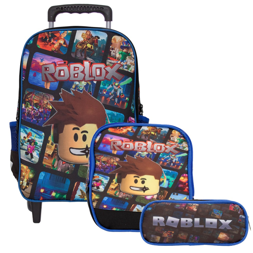 Mochila Infantil Roblox Carrinho Tam G Com Lancheira Térmica no Shoptime