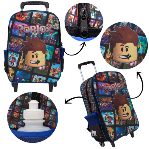 Mochila Masculina Escolar Juvenil Rodinha Roblox Lançamento em Promoção na  Americanas