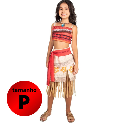 Fantasia Roupa Moana Infantil Com Colar