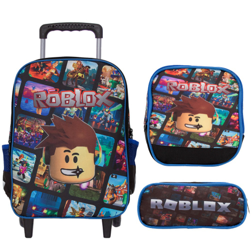 Mochila Roblox De Rodinhas Escolar Cor Preto Desenho do tecido roblox no  Shoptime