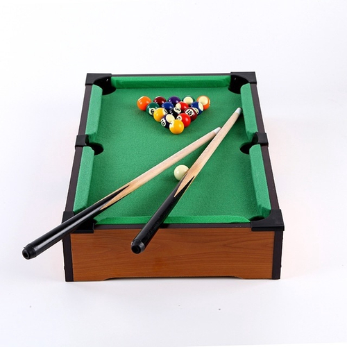 Mesinha de Jogo Sinuca 40CM Infantil Snooker Brilhar Com 02 Tacos