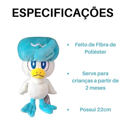 Brinquedo Pokémon Pelúcia Quaxly 20CM Original Geração ix 3540 - Sunny na  Americanas Empresas