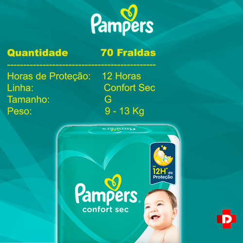 Kit Com 4 Pampers Confort Sec Fraldas Giga G 70 Unidades No Shoptime