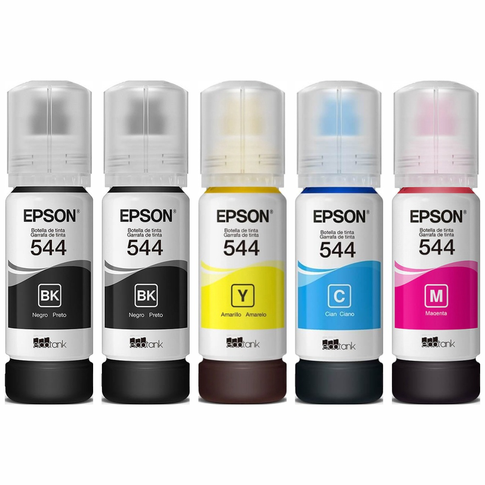 Kit De 5 Refil Tintas T544 Original para Impressora Epson L3250 em ...