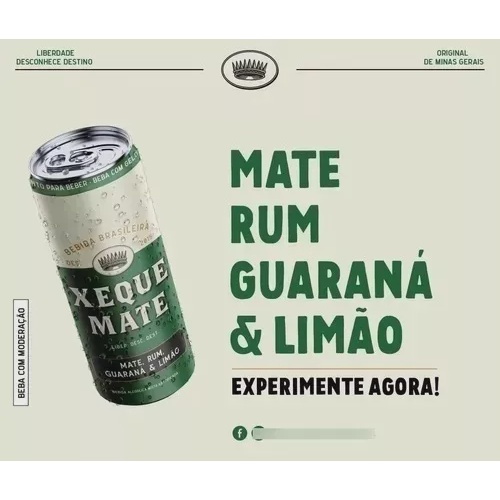 Fardo 24 Latas Bebida Xeque Mate Rum Limão 355ml