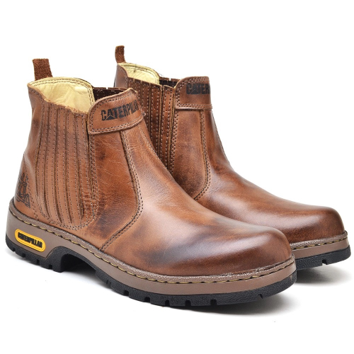 Bota caterpillar couro botina marrom adventure em Promoção na Americanas