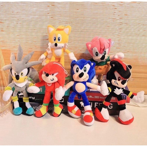 Pelúcia Turma Do Sonic Vermelho Ouriço Personagem Jogos Sega