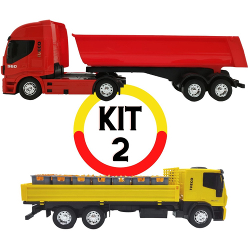 Kit 2 Caminhões De Brinquedo Iveco Tector - Caminhão De Engradados