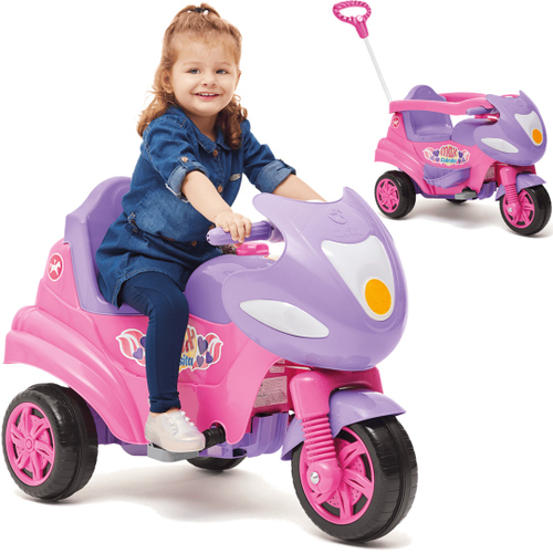 Mini Moto Infantil Rosa e Lilás com Pedal - CALESITA-947