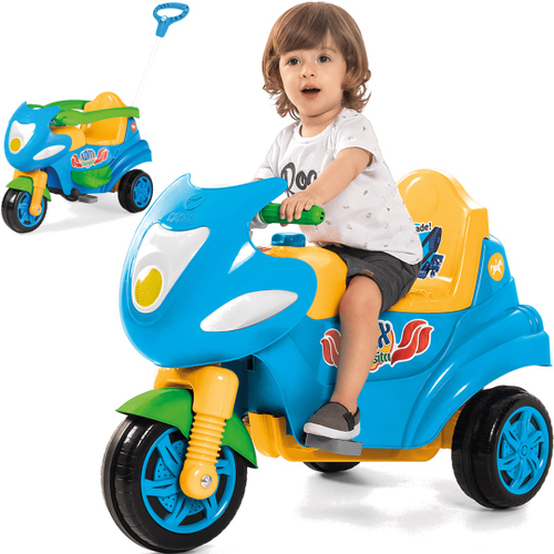 Triciclo Passeio Moto Motinha Infantil C/ Empurrador Menina