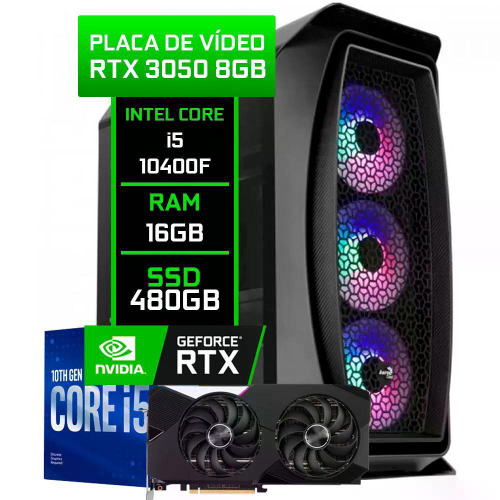 Pc Gamer Polex / i5 10400F / 16GB DDR4 / RTX 3050 8GB / SSD 480 GB