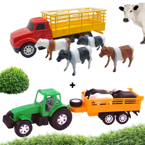 Trator Com Carreta Transporta Toras Brinquedo Da Fazenda em Promoção na  Americanas