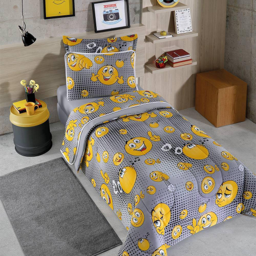 Jogo De Cama Solteiro Estampa Pac Man Doce Vida - Compre Agora