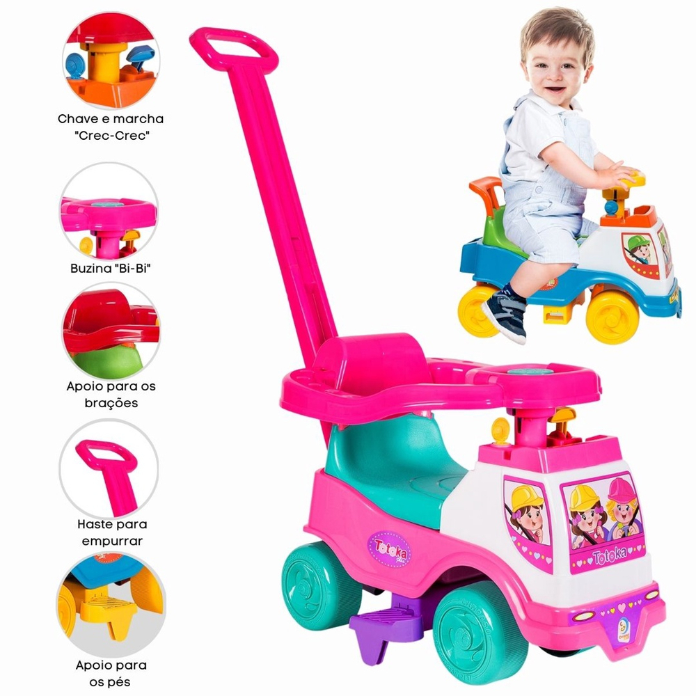 Totoka Triciclo Infantil Motoca Andador Menino Menina Bebê - R$ 97,53