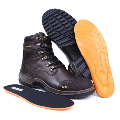 Bota Coturno Adventure Caterpillar Trail Café Em Couro