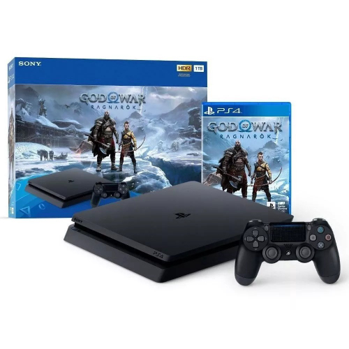 Console Playstation 4 Slim 1tb Hits Bundle 4 c/ 3 jogos + controle wireless  Ps4 Vermelho - Sony