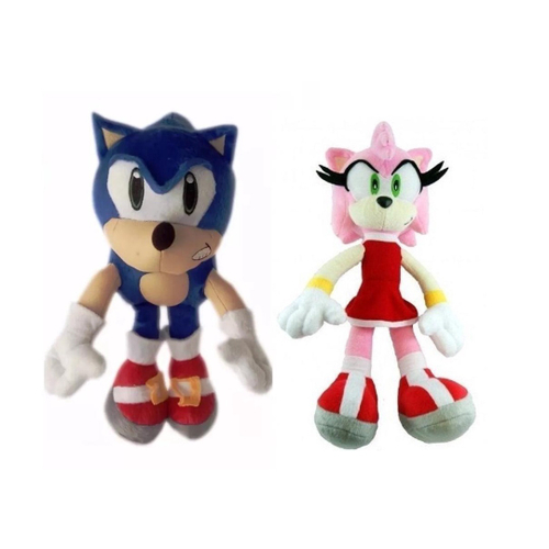 4 Bonecos Pelúcia Turma Do Sonic 35 Cm Unissex