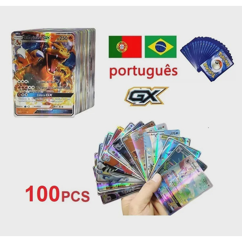 Kit 54 Cartas Cartinha de Pokemon Inglês Dourada Brilhante Vmax Gx