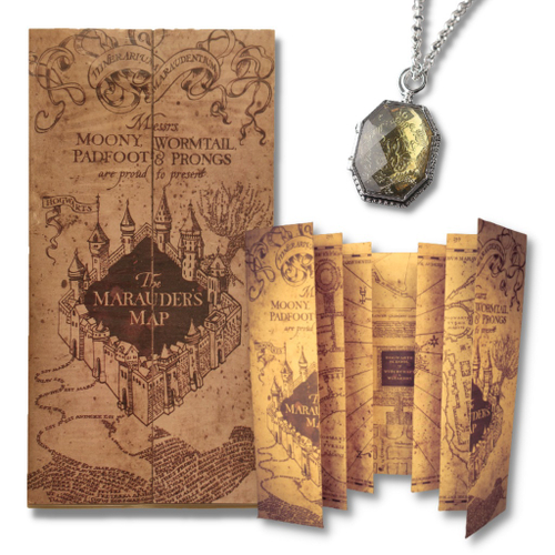 Kit Corvinal: Mapa do Maroto + Carta Aceitação Hogwarts + Colar