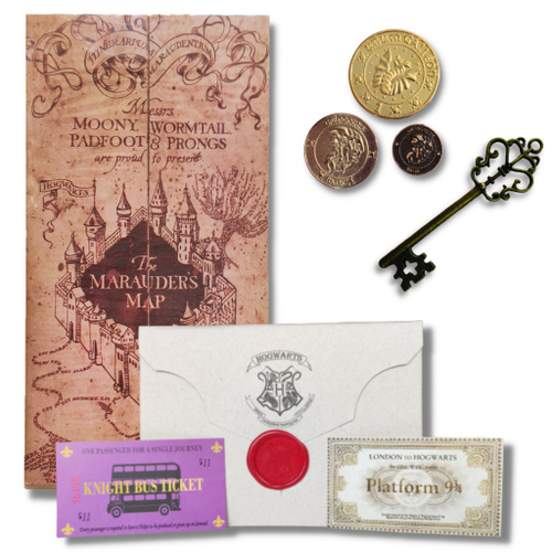 Kit Corvinal: Mapa do Maroto + Carta Aceitação Hogwarts + Colar