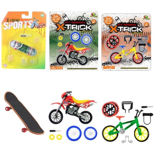 KIT BICICLETA E SKATE DEDO : Brinquedos educativos para 03 anos e