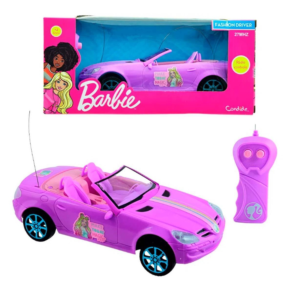 Carrinho De Controle Remoto Barbie Rosa 7 Funções Candide em Promoção na  Americanas