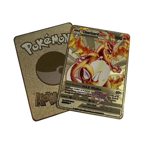 Card Metal Dourada Charizard Dx Colecionador Pokémon - Escorrega o