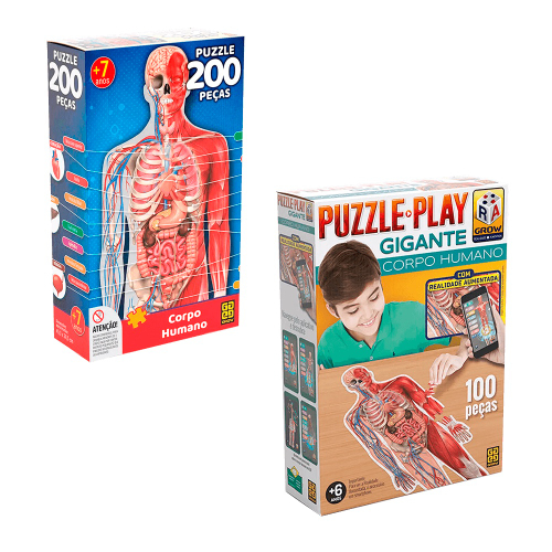 Jogo Quebra Cabeca Puzzle 200 Pecas Corpo Humano + 7Anos Grow na Americanas  Empresas