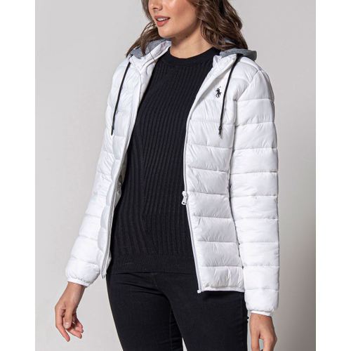 Jaqueta Puffer Ralph Lauren Colors Feminina Branca no Shoptime