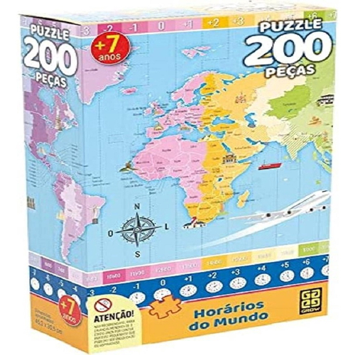 Quebra-cabeça (Puzzle): Horários do Mundo - 200 peças