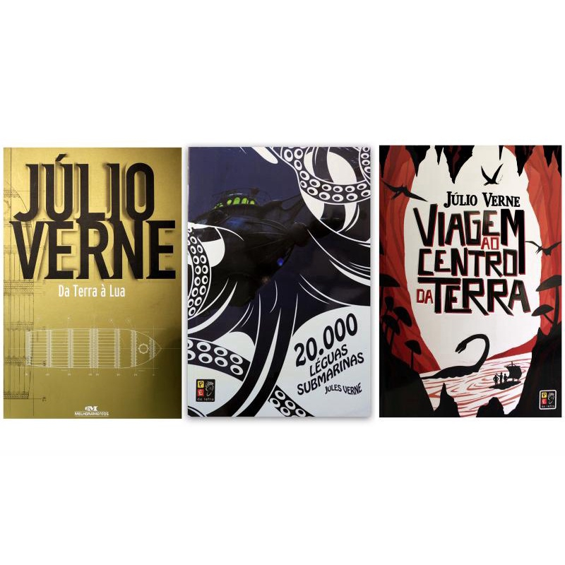 Kit de livros Júlio Verne 3 vol Literatura infanto juvenil 8 Anos Submarino