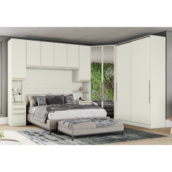 Quarto Modulado Completo Casal 05 Peças Seletto Com Espelho Areia Henn Menor preço em Quarto Modulado Completo Casal 05 Peças Seletto Com Espelho Areia Henn