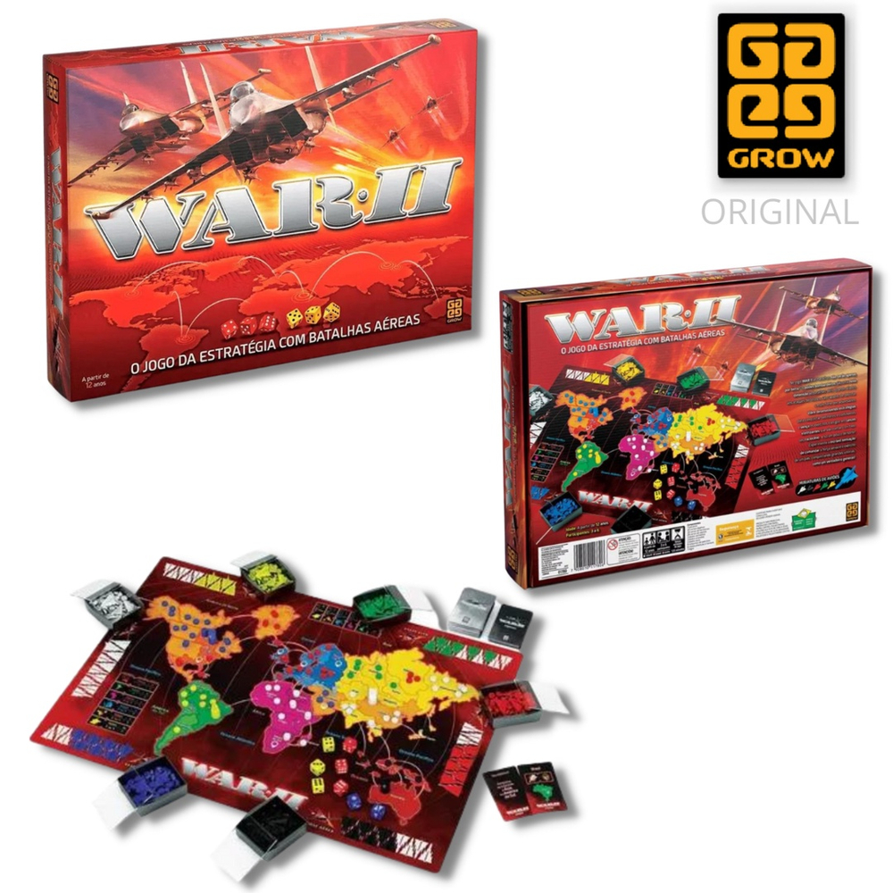 Jogo de tabuleiro infantil war ii com cartas E dados grow no Shoptime